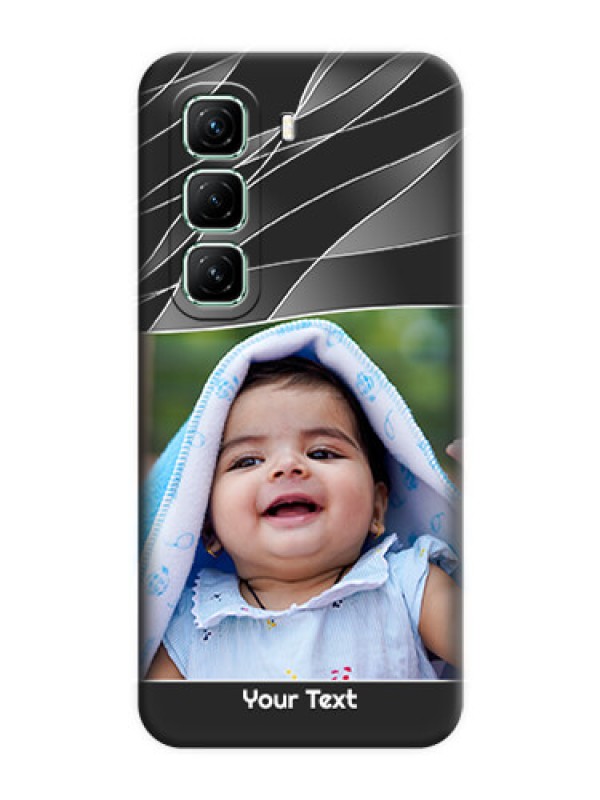 Custom Mixed Wave Lines on Photo On Space Black Custom Soft Matte Mobile Back Cover - Infinix Hot 50 5G