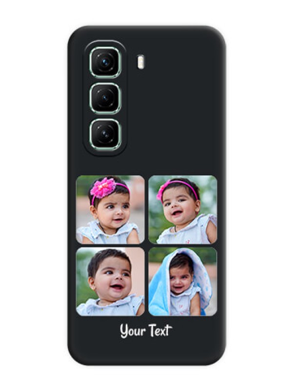 Custom Floral Art with 6 Image Holder on Photo On Space Black Custom Soft Matte Mobile Back Cover - Infinix Hot 50 5G