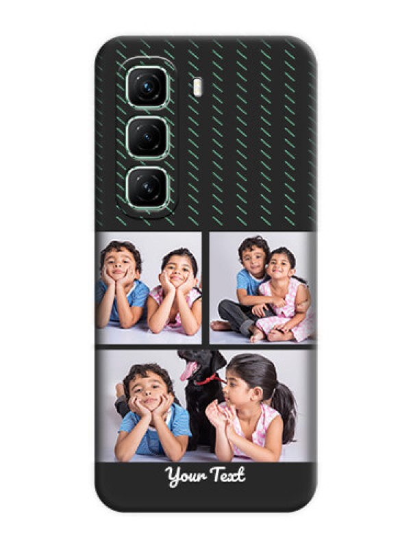 Custom Cross Dotted Pattern with 2 Image Holder On Space Black Custom Soft Matte Mobile Back Cover - Infinix Hot 50 5G