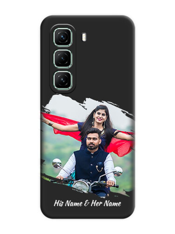 Custom Grunge Brush Strokes on Photo On Space Black Custom Soft Matte Mobile Back Cover - Infinix Hot 50 5G