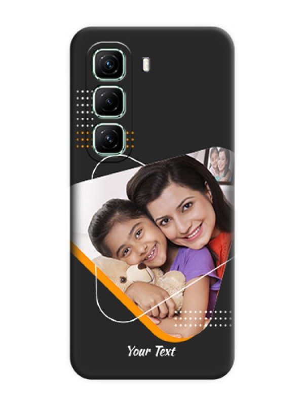 Custom Yellow Triangle on Photo On Space Black Custom Soft Matte Mobile Back Cover - Infinix Hot 50 5G