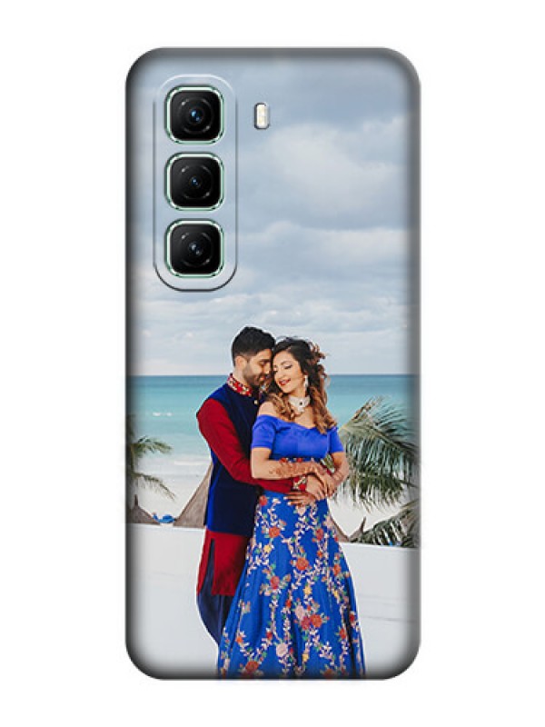 Custom Full Single Pic Upload On Space Black Custom Soft Matte Mobile Back Cover - Infinix Hot 50 5G