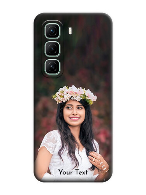 Custom Full Single Pic Upload With Text On Space Black Custom Soft Matte Mobile Back Cover - Infinix Hot 50 5G