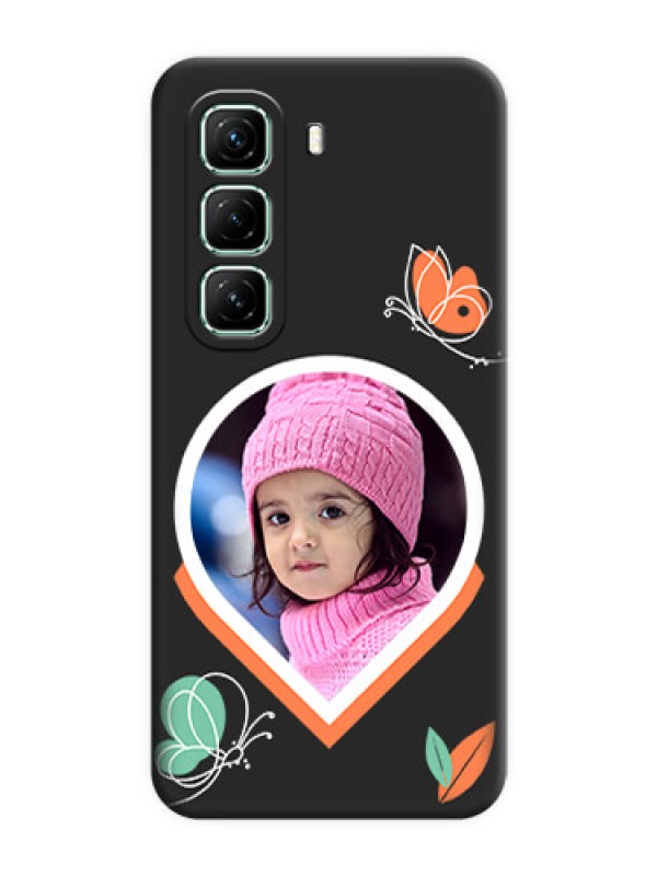 Custom Upload Pic With Simple Butterly Design On Space Black Custom Soft Matte Mobile Back Cover - Infinix Hot 50 5G