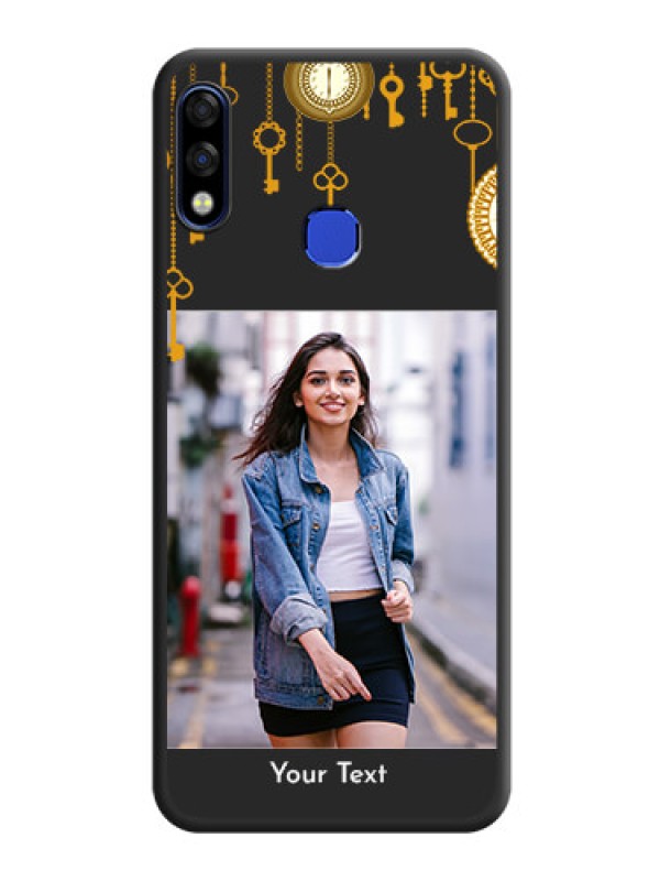 Custom Decorative Design with Text on Space Black Custom Soft Matte Back Cover - Infinix Hot 7 Pro
