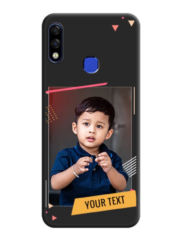 Custom Photo Frame with Triangle Small Dots on Photo on Space Black Soft Matte Back Cover - Infinix Hot 7 Pro