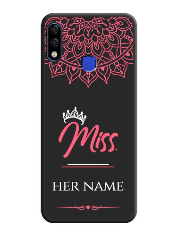 Custom Mrs Name with Floral Design on Space Black Personalized Soft Matte Phone Covers - Infinix Hot 7 Pro