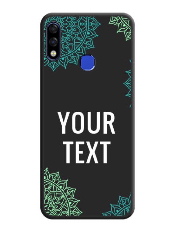 Custom Your Name with Floral Design on Space Black Custom Soft Matte Back Cover - Infinix Hot 7 Pro