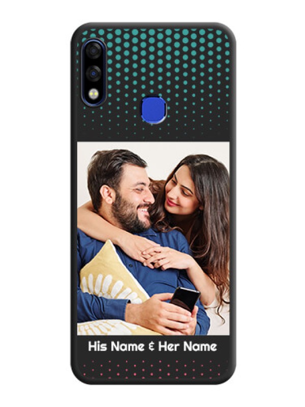 Custom Faded Dots with Grunge Photo Frame and Text on Space Black Custom Soft Matte Phone Cases - Infinix Hot 7 Pro