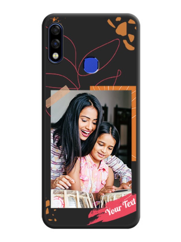 Custom Orange Photo Frame on Space Black Custom Soft Matte Phone Back Cover - Infinix Hot 7 Pro