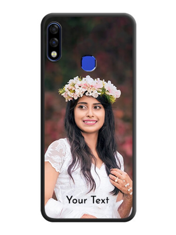 Custom Full Single Pic Upload With Text On Space Black Personalized Soft Matte Phone Covers -Infinix Hot 7 Pro