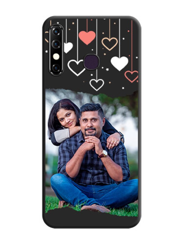 Custom Love Hangings with Splash Wave Picture on Space Black Custom Soft Matte Phone Back Cover - Infinix Hot 8