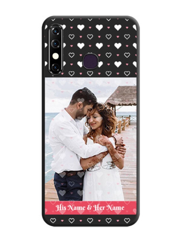 Custom White Color Love Symbols with Text Design - Photo on Space Black Soft Matte Phone Cover - Infinix Hot 8