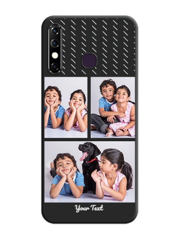 Custom Cross Dotted Pattern with 2 Image Holder on Personalised Space Black Soft Matte Cases - Infinix Hot 8