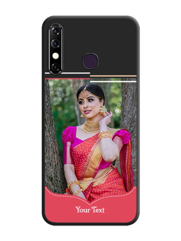Custom Classic Plain Design with Name - Photo on Space Black Soft Matte Phone Cover - Infinix Hot 8