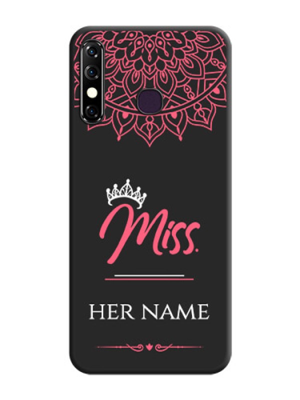 Custom Mrs Name with Floral Design on Space Black Personalized Soft Matte Phone Covers - Infinix Hot 8