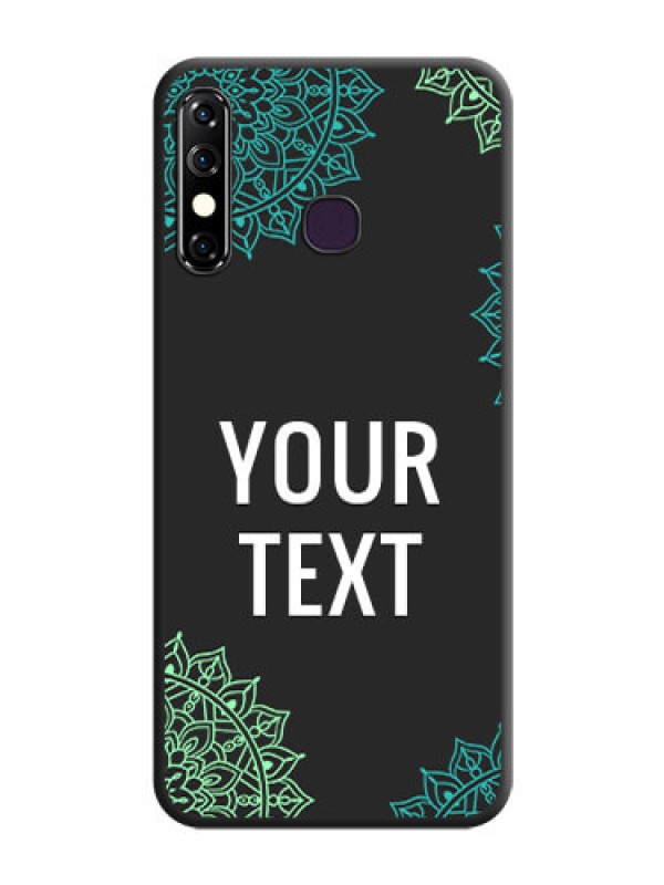 Custom Your Name with Floral Design on Space Black Custom Soft Matte Back Cover - Infinix Hot 8