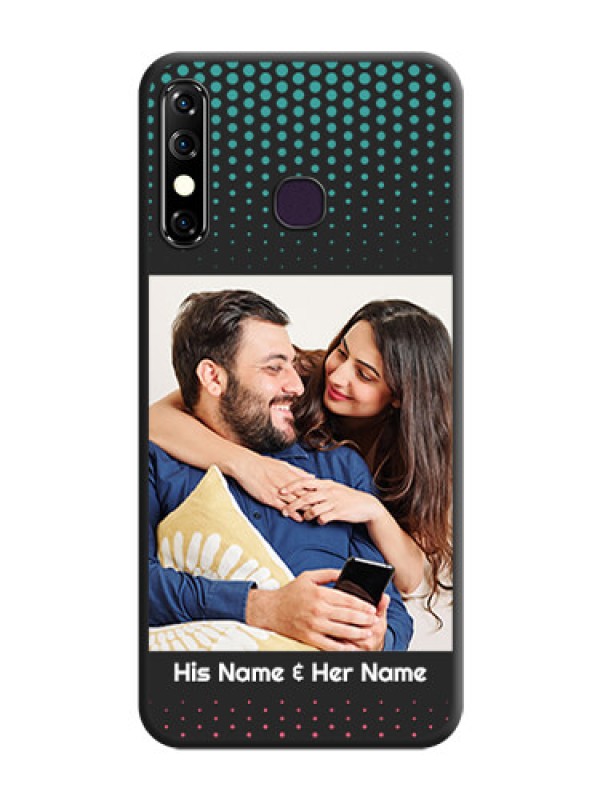 Custom Faded Dots with Grunge Photo Frame and Text on Space Black Custom Soft Matte Phone Cases - Infinix Hot 8