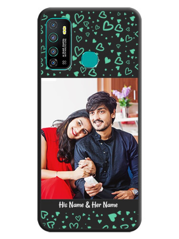 Custom Sea Green Indefinite Love Pattern on Photo on Space Black Soft Matte Mobile Cover - Infinix Hot 9 Pro