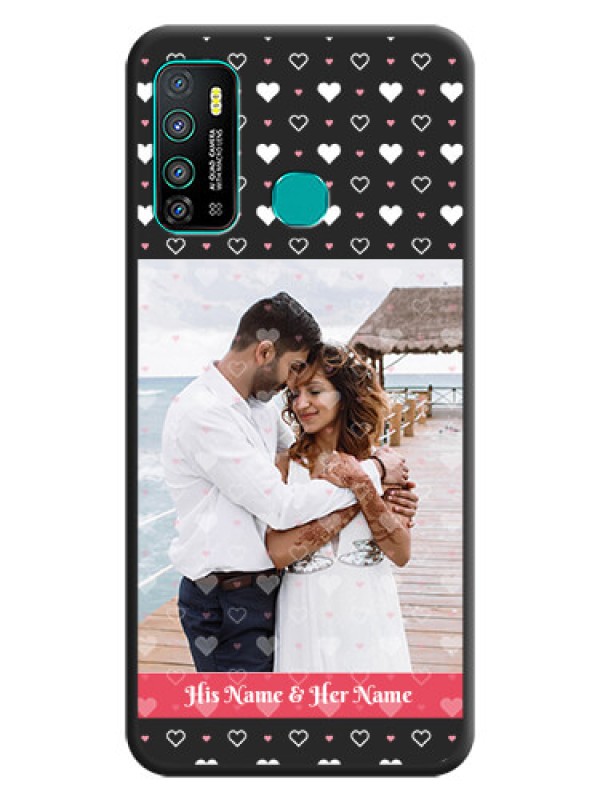Custom White Color Love Symbols with Text Design on Photo on Space Black Soft Matte Phone Cover - Infinix Hot 9 Pro
