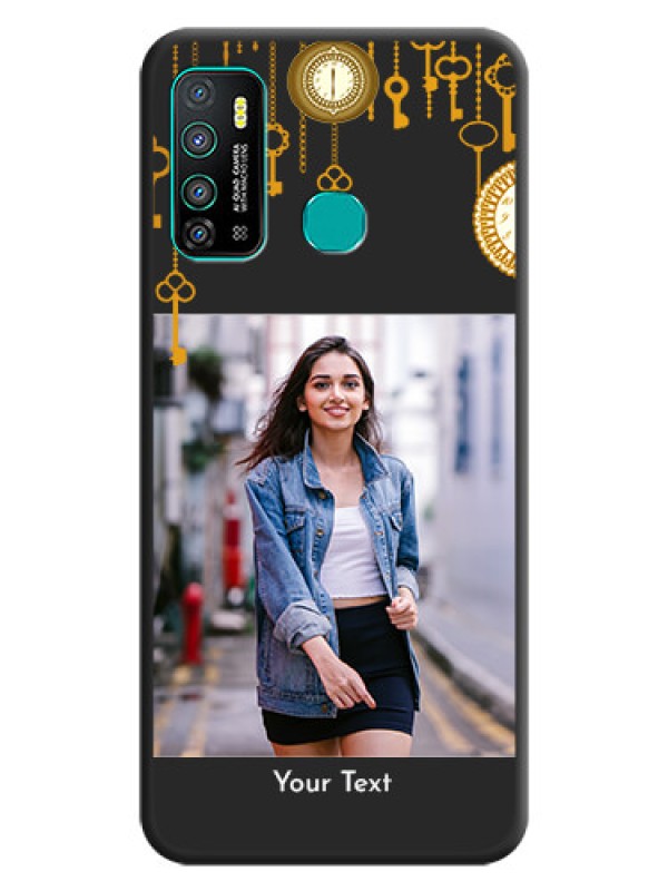 Custom Decorative Design with Text on Space Black Custom Soft Matte Back Cover - Infinix Hot 9 Pro