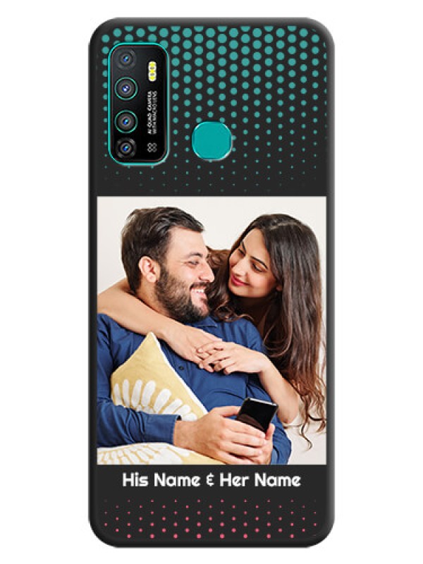 Custom Faded Dots with Grunge Photo Frame and Text on Space Black Custom Soft Matte Phone Cases - Infinix Hot 9 Pro