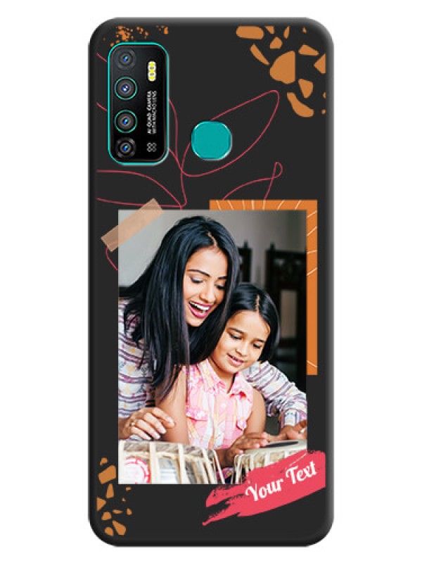 Custom Orange Photo Frame on Space Black Custom Soft Matte Phone Back Cover - Infinix Hot 9 Pro