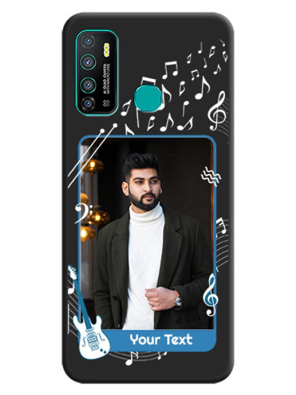 Custom Musical Theme Design with Text on Photo on Space Black Soft Matte Mobile Case - Infinix Hot 9
