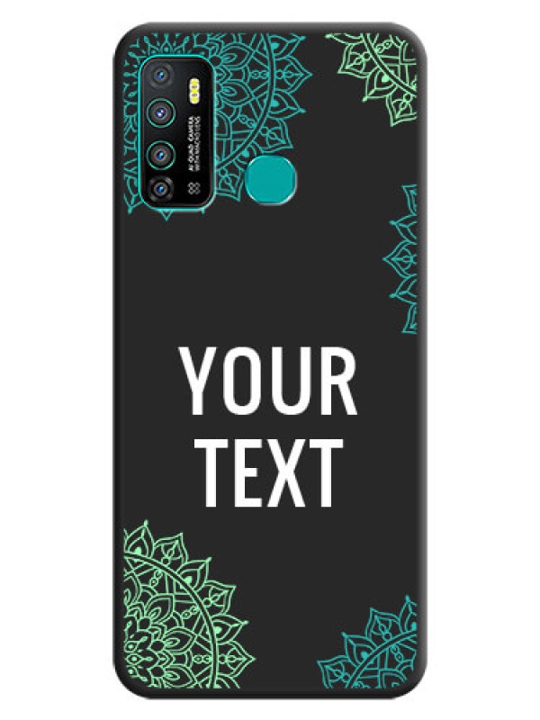 Custom Your Name with Floral Design on Space Black Custom Soft Matte Back Cover - Infinix Hot 9