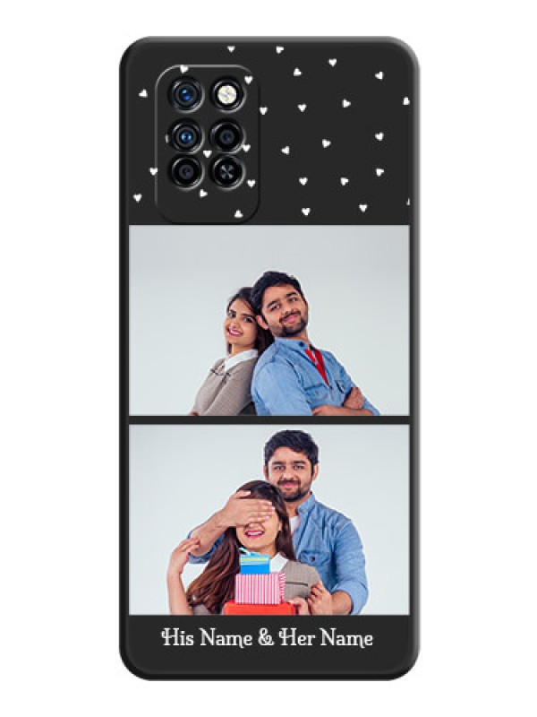 Custom Miniature Love Symbols with Name on Space Black Custom Soft Matte Back Cover - Infinix Note 10 Pro