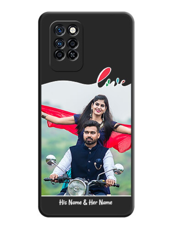 Custom Fall in Love Pattern with Picture on Photo on Space Black Soft Matte Mobile Case - Infinix Note 10 Pro