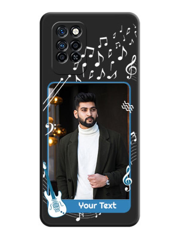 Custom Musical Theme Design with Text on Photo on Space Black Soft Matte Mobile Case - Infinix Note 10 Pro