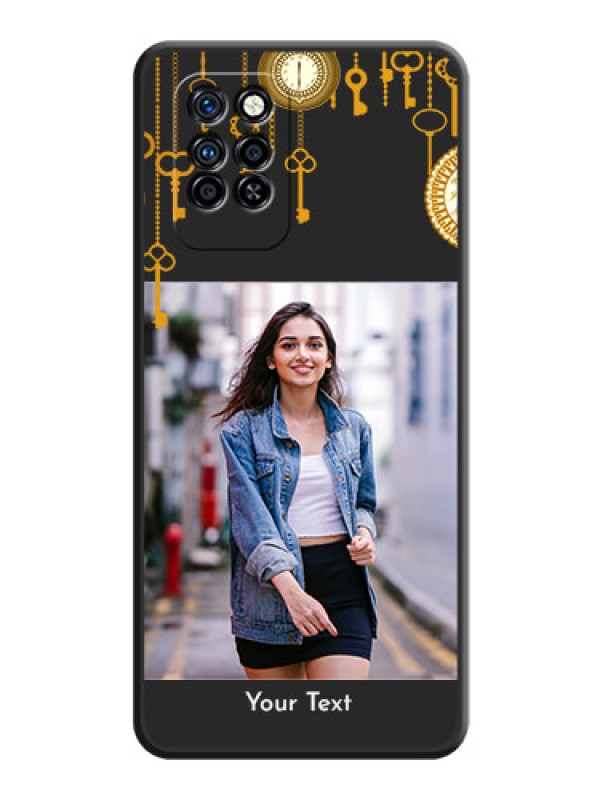 Custom Decorative Design with Text on Space Black Custom Soft Matte Back Cover - Infinix Note 10 Pro