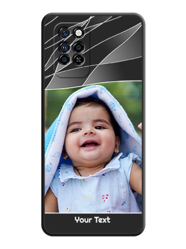 Custom Mixed Wave Lines on Photo on Space Black Soft Matte Mobile Cover - Infinix Note 10 Pro