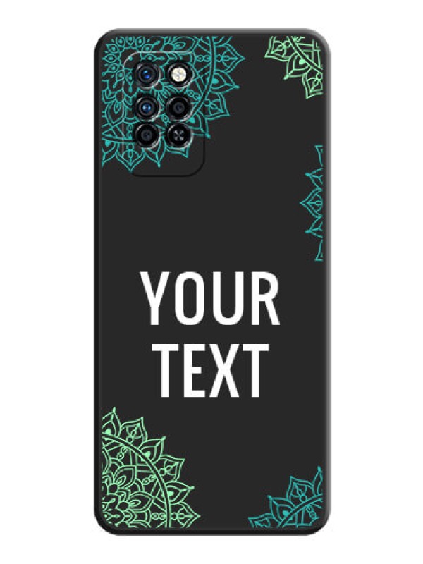 Custom Your Name with Floral Design on Space Black Custom Soft Matte Back Cover - Infinix Note 10 Pro