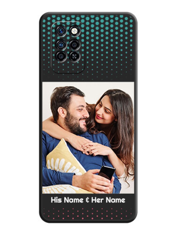 Custom Faded Dots with Grunge Photo Frame and Text on Space Black Custom Soft Matte Phone Cases - Infinix Note 10 Pro