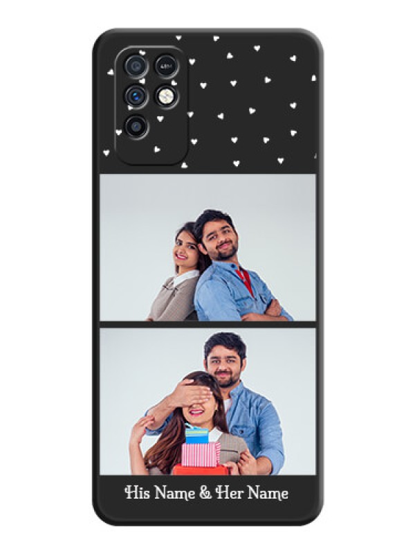 Custom Miniature Love Symbols with Name on Space Black Custom Soft Matte Back Cover - Infinix Note 10