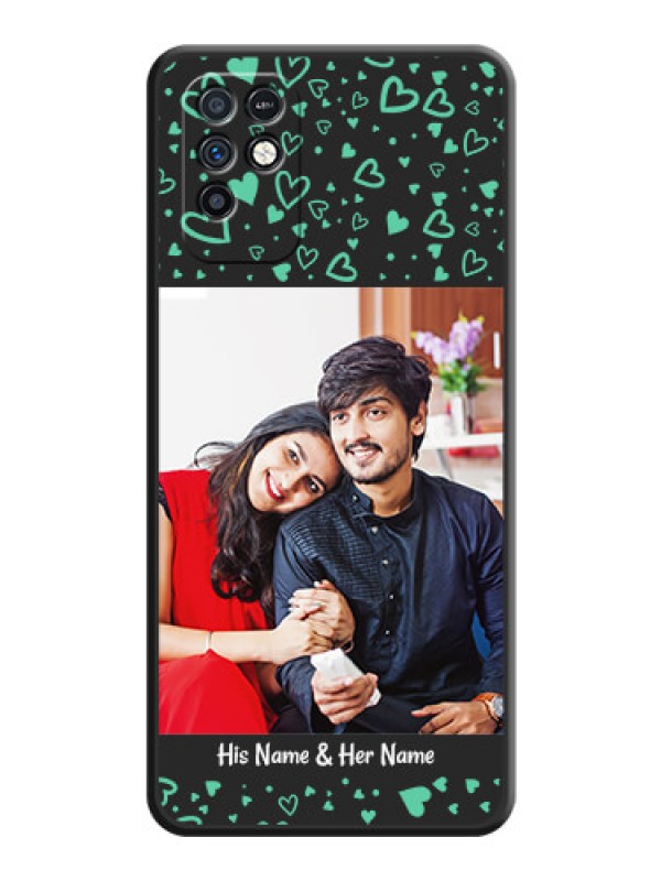 Custom Sea Green Indefinite Love Pattern on Photo on Space Black Soft Matte Mobile Cover - Infinix Note 10