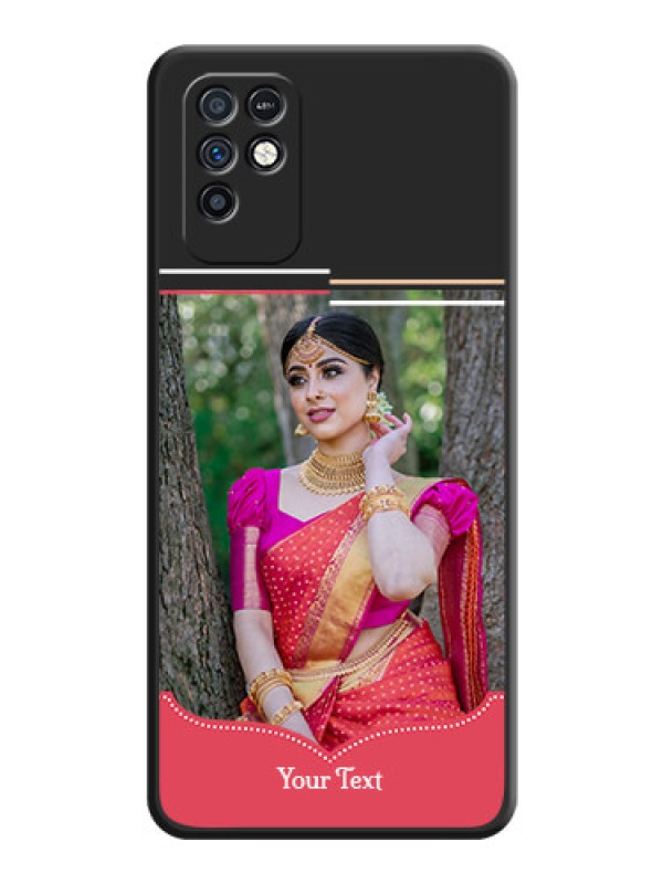 Custom Classic Plain Design with Name on Photo on Space Black Soft Matte Phone Cover - Infinix Note 10