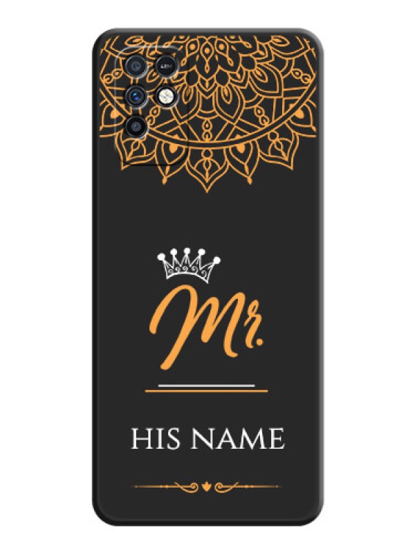 Custom Mr Name with Floral Design  on Personalised Space Black Soft Matte Cases - Infinix Note 10