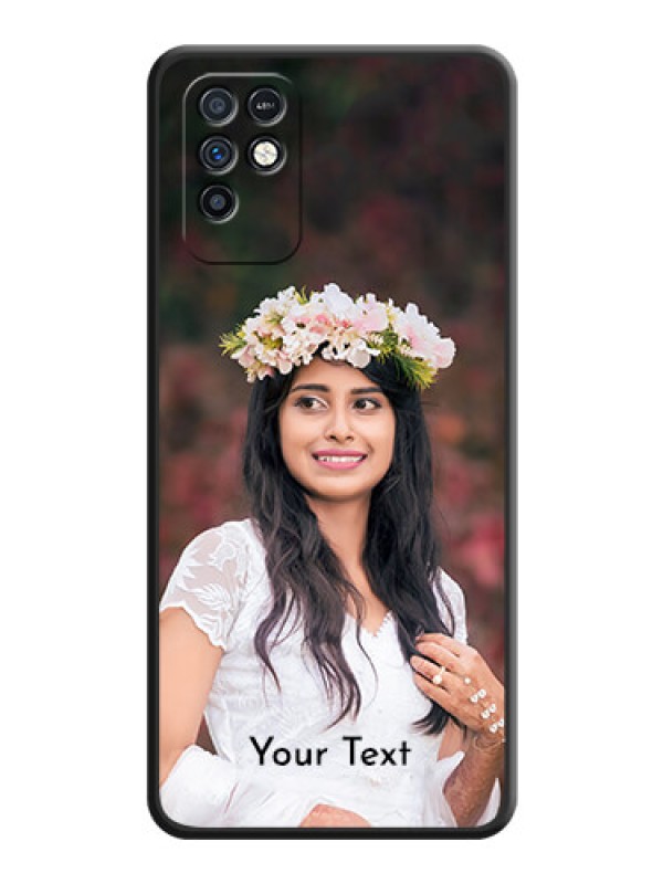 Custom Full Single Pic Upload With Text On Space Black Personalized Soft Matte Phone Covers -Infinix Note 10
