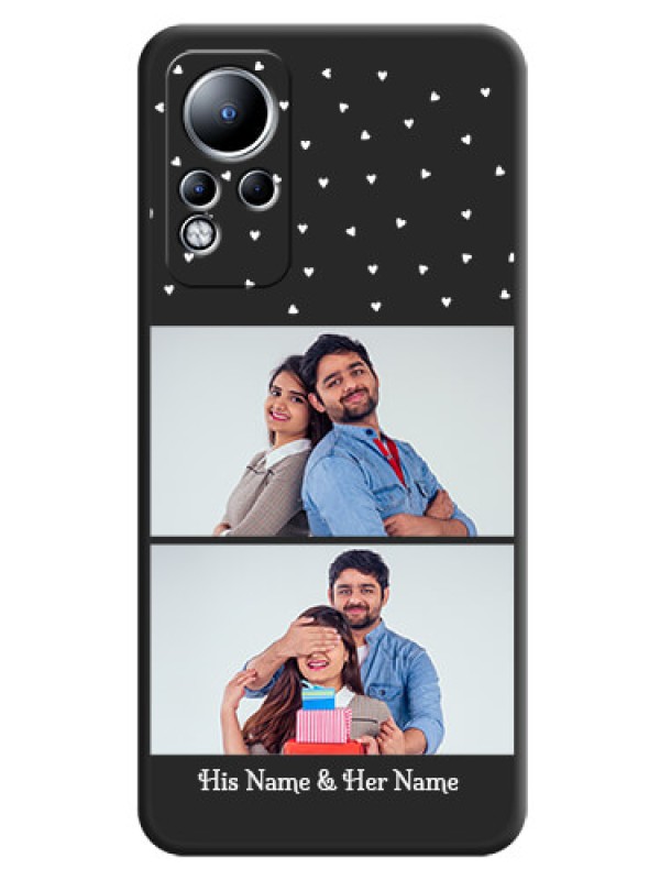 Custom Miniature Love Symbols with Name on Space Black Custom Soft Matte Back Cover - Infinix Note 11