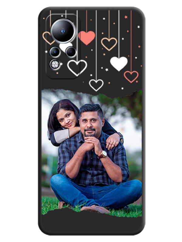 Custom Love Hangings with Splash Wave Picture on Space Black Custom Soft Matte Phone Back Cover - Infinix Note 11