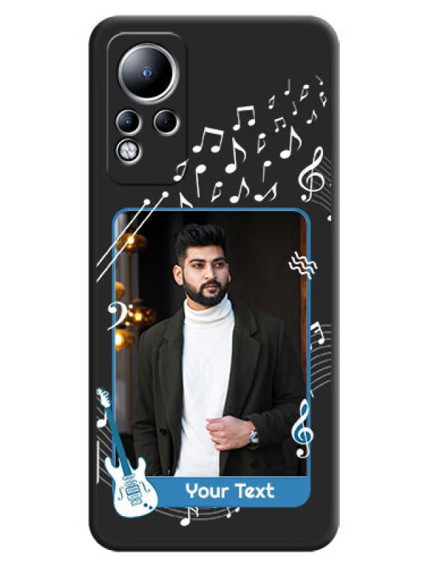 Custom Musical Theme Design with Text on Photo on Space Black Soft Matte Mobile Case - Infinix Note 11
