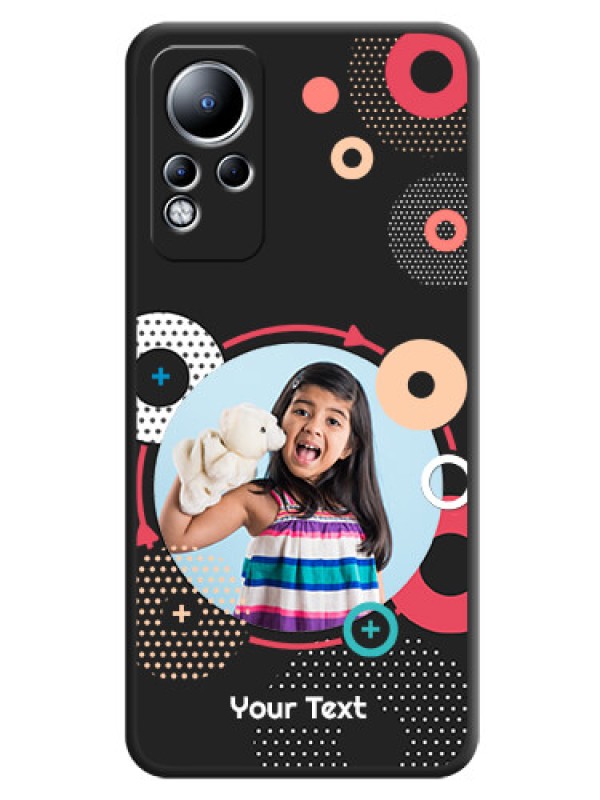Custom Multicoloured Round Image on Personalised Space Black Soft Matte Cases - Infinix Note 11