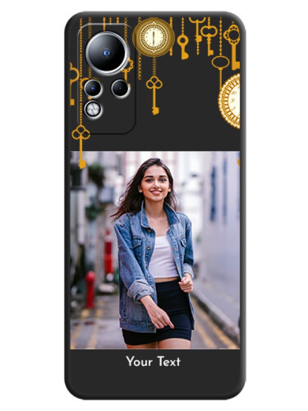 Custom Decorative Design with Text on Space Black Custom Soft Matte Back Cover - Infinix Note 11