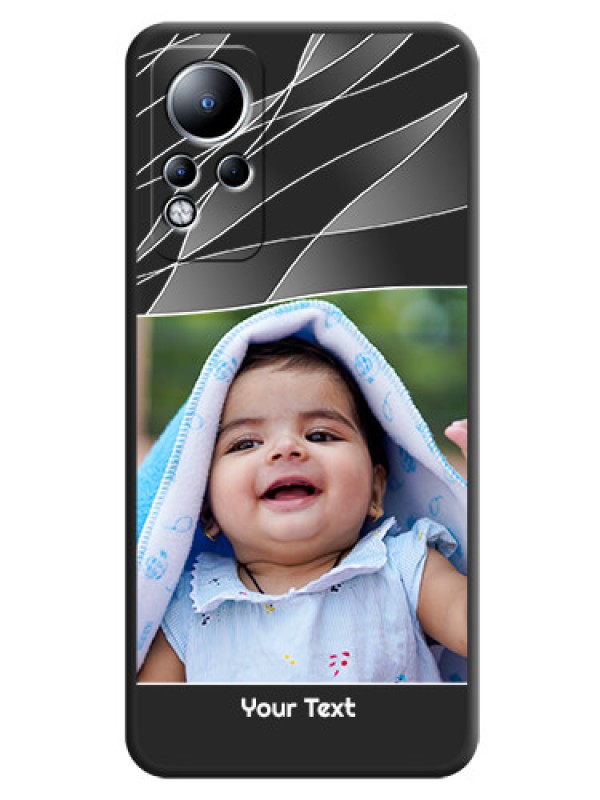 Custom Mixed Wave Lines on Photo on Space Black Soft Matte Mobile Cover - Infinix Note 11