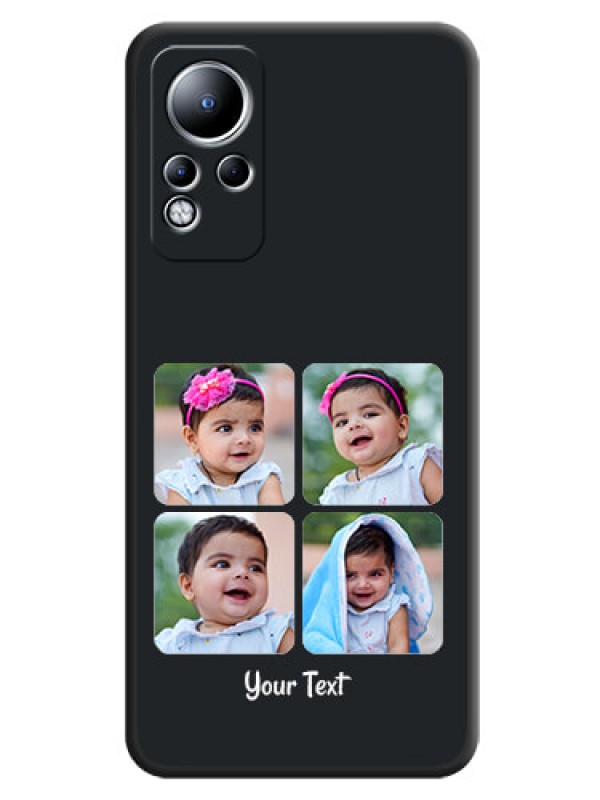 Custom Floral Art with 6 Image Holder on Photo on Space Black Soft Matte Mobile Case - Infinix Note 11