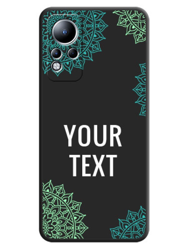 Custom Your Name with Floral Design on Space Black Custom Soft Matte Back Cover - Infinix Note 11