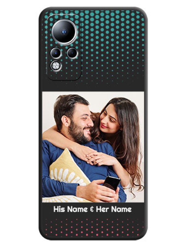 Custom Faded Dots with Grunge Photo Frame and Text on Space Black Custom Soft Matte Phone Cases - Infinix Note 11